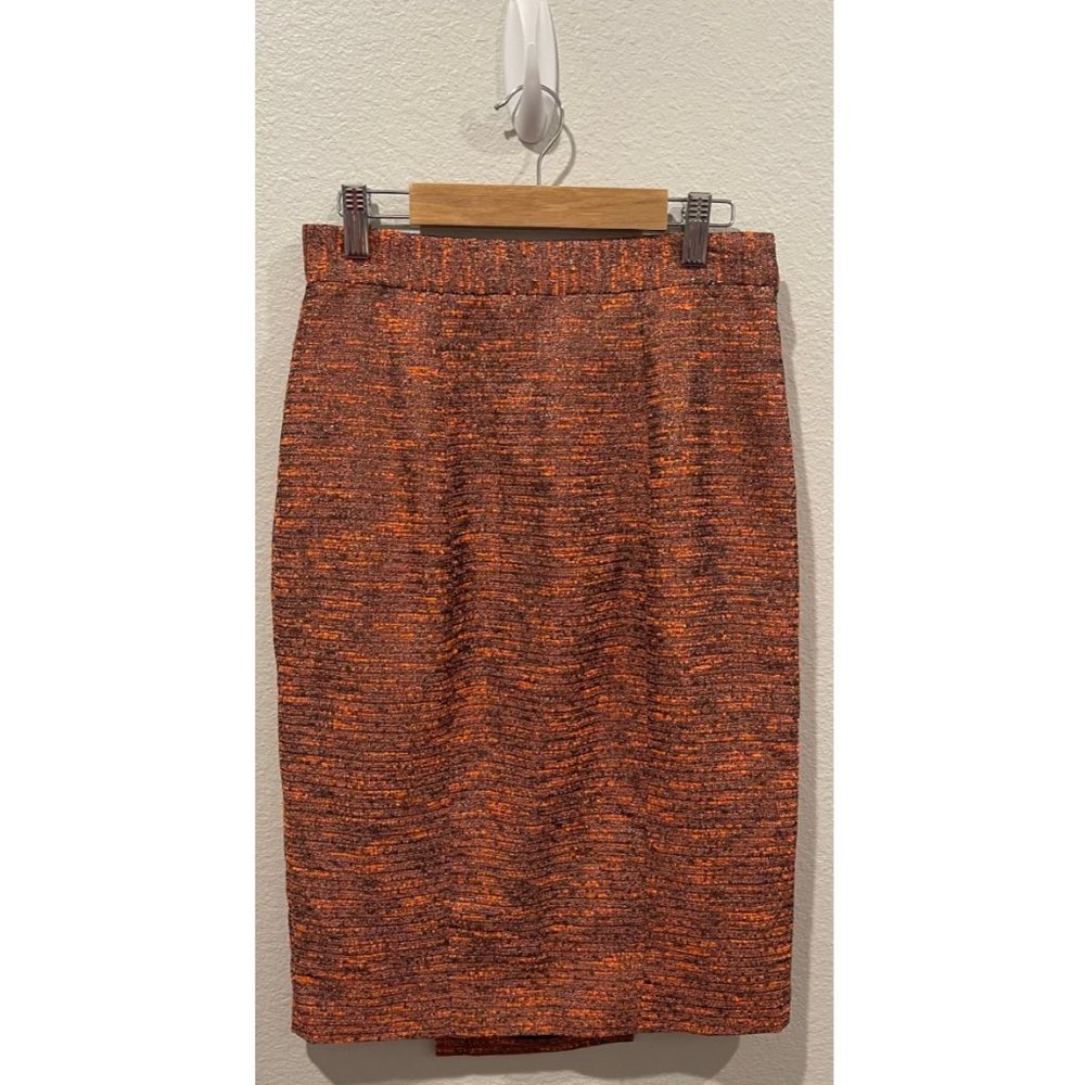 HUNTER DIXON Orange Midi Pencil Skirt